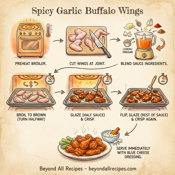 Spicy Garlic Buffalo Wings instructions