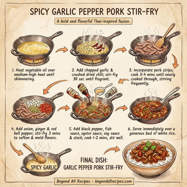 Spicy Garlic Pepper Pork Stir-Fry instructions