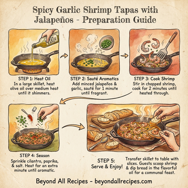 Spicy Garlic Shrimp Tapas with Jalapeños instructions