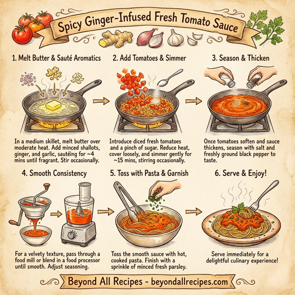 Spicy Ginger-Infused Fresh Tomato Sauce instructions