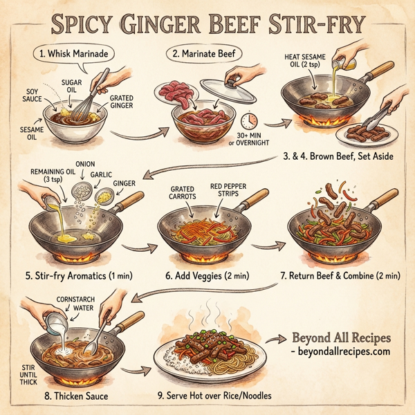 Spicy Ginger Beef Stir-Fry instructions