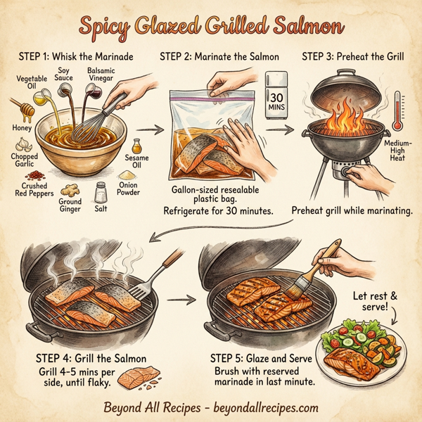 Spicy Glazed Grilled Salmon instructions