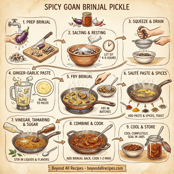 Spicy Goan Brinjal Pickle instructions