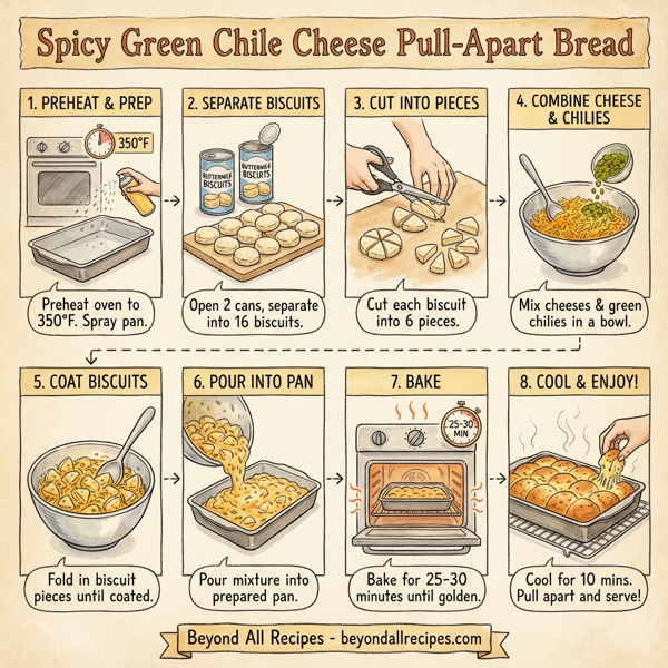 Spicy Green Chile Cheese Pull-Apart Bread instructions