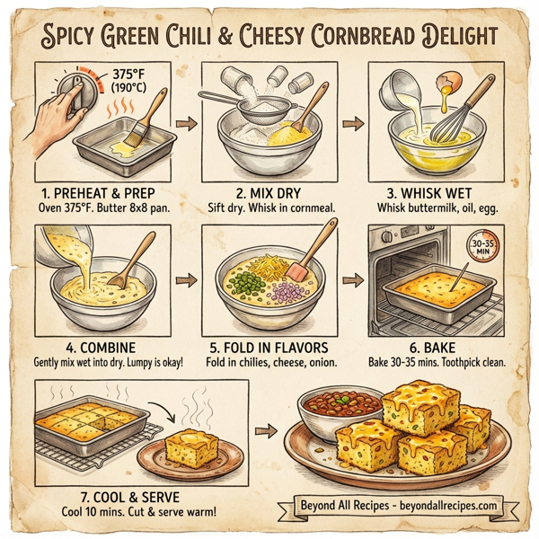 Spicy Green Chili & Cheesy Cornbread Delight instructions