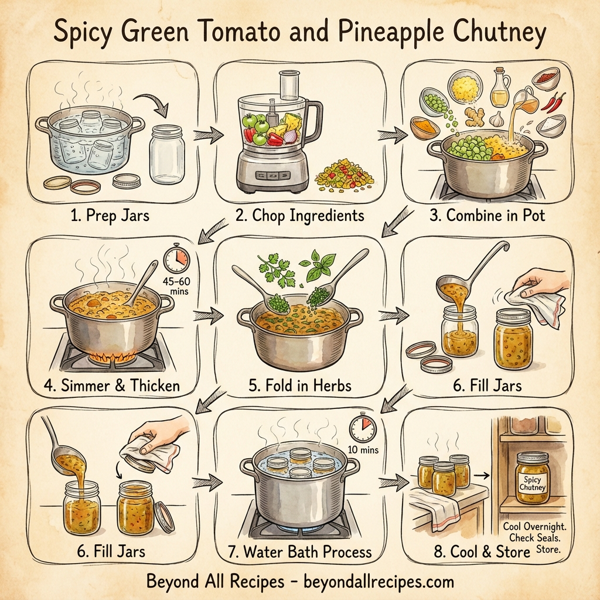 Spicy Green Tomato and Pineapple Chutney instructions