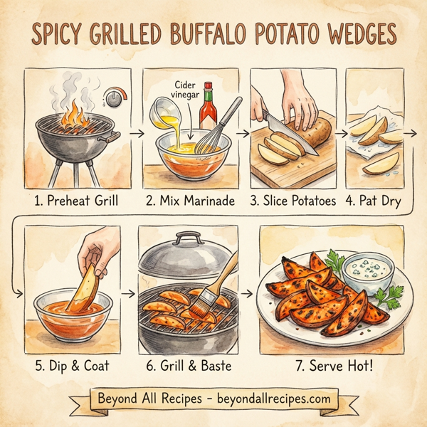 Spicy Grilled Buffalo Potato Wedges instructions