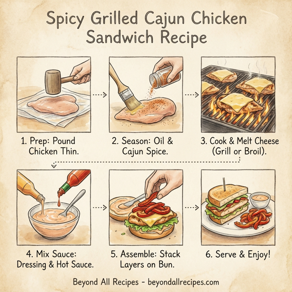 Spicy Grilled Cajun Chicken Sandwich with Roasted Red Peppers instructions