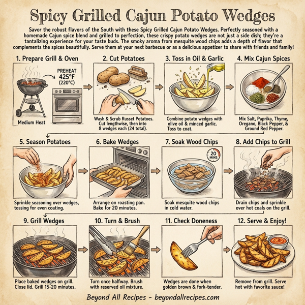 Spicy Grilled Cajun Potato Wedges instructions