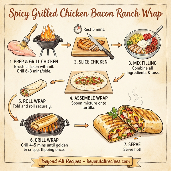 Spicy Grilled Chicken Bacon Ranch Wrap instructions