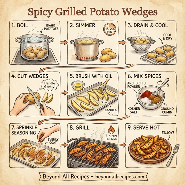 Spicy Grilled Potato Wedges instructions