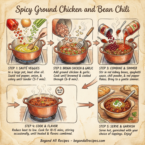Spicy Ground Chicken and Bean Chili instructions