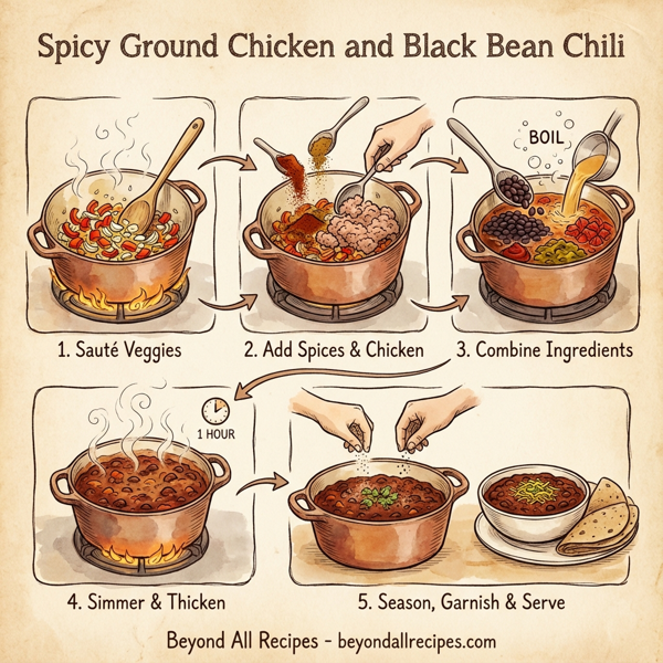 Spicy Ground Chicken and Black Bean Chili instructions