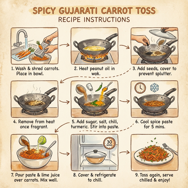 Spicy Gujarati Carrot Toss instructions