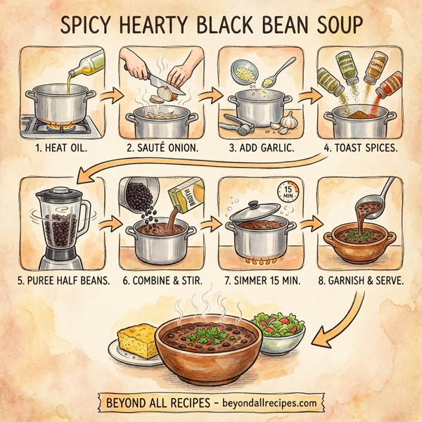 Spicy Hearty Black Bean Soup instructions