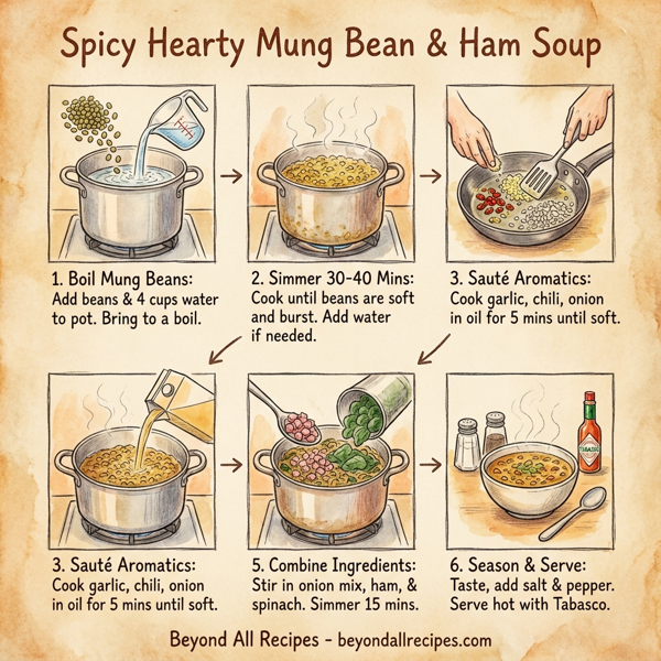 Spicy Hearty Mung Bean & Ham Soup instructions