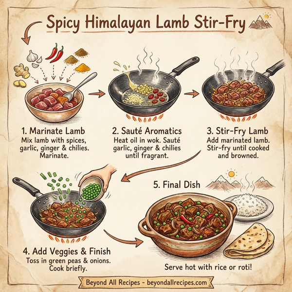 Spicy Himalayan Lamb Stir-Fry instructions