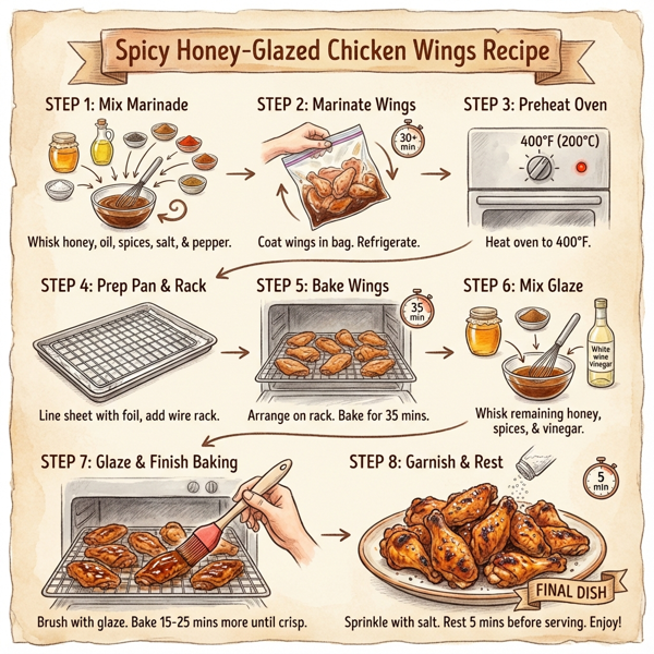 Spicy Honey-Glazed Chicken Wings instructions