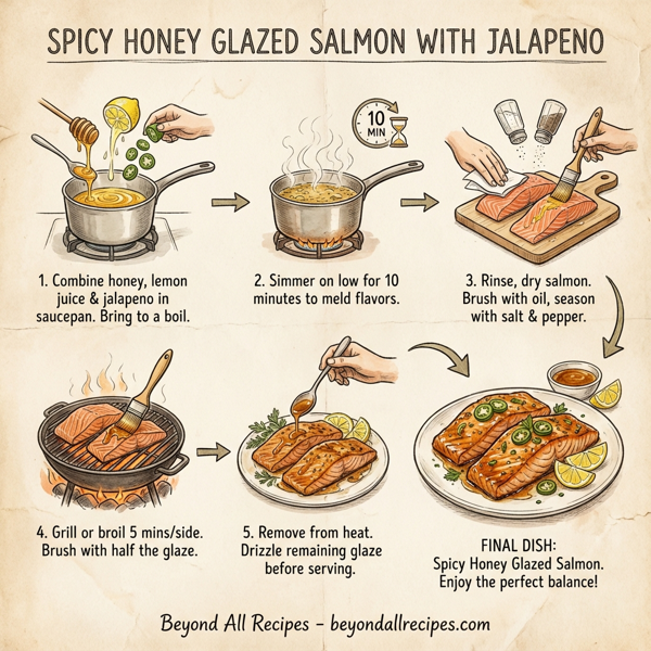 Spicy Honey Glazed Salmon with Jalapeno instructions