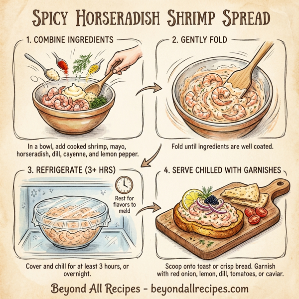 Spicy Horseradish Shrimp Spread instructions