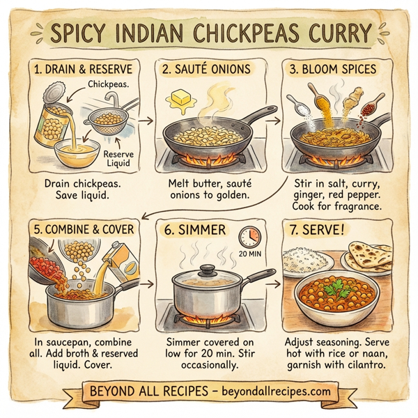 Spicy Indian Chickpeas Curry instructions