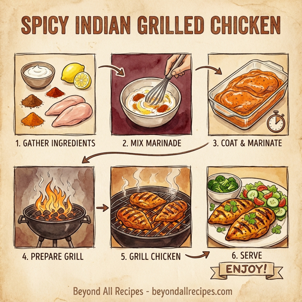 Spicy Indian Grilled Chicken with Yogurt Marinade instructions