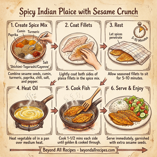 Spicy Indian Plaice with Sesame Crunch instructions