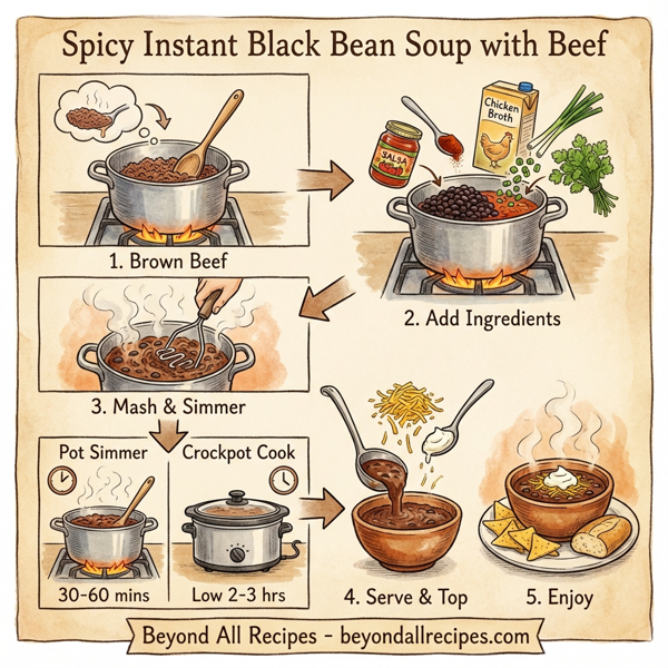 Spicy Instant Black Bean Soup with Beef instructions