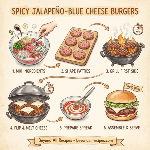 Spicy Jalapeno-Blue Cheese Burgers instructions