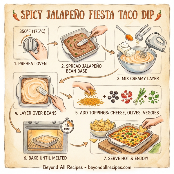 Spicy Jalapeño Fiesta Taco Dip instructions