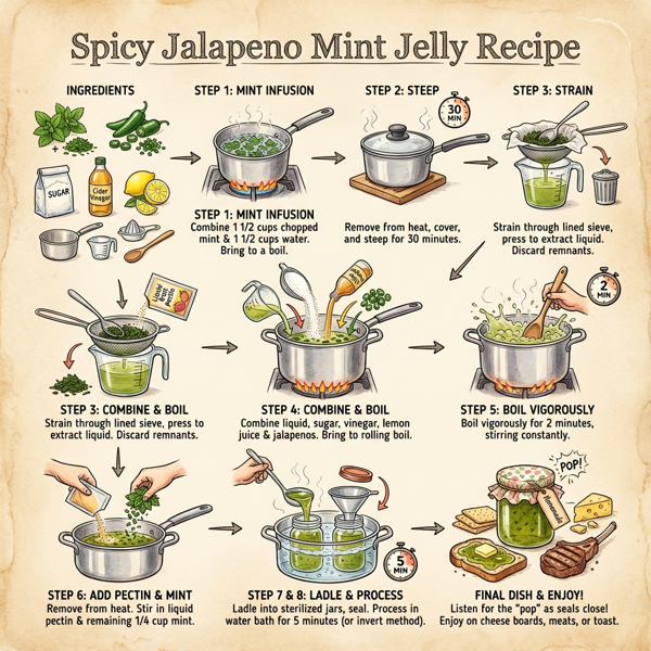 Spicy Jalapeno Mint Jelly instructions