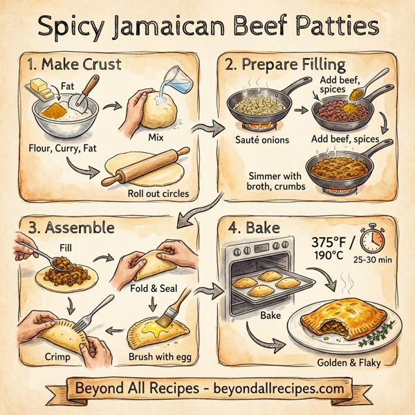 Spicy Jamaican Beef Patties instructions