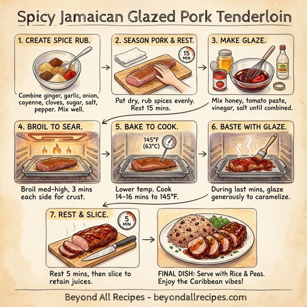 Spicy Jamaican Glazed Pork Tenderloin instructions