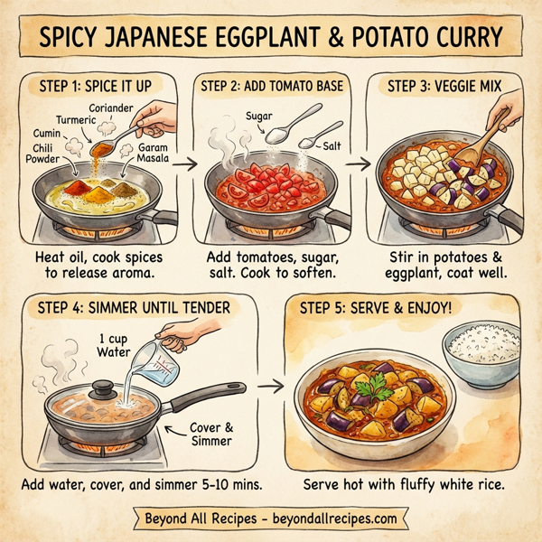 Spicy Japanese Eggplant and Potato Curry instructions