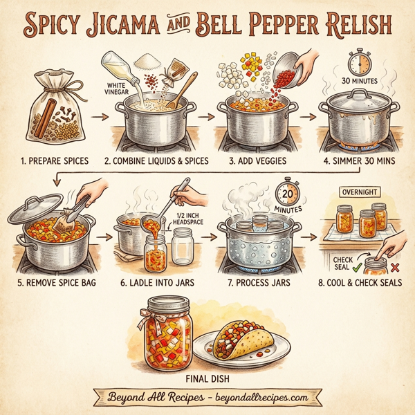 Spicy Jicama and Bell Pepper Relish instructions
