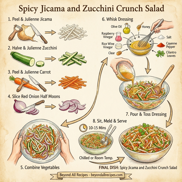 Spicy Jicama and Zucchini Crunch Salad instructions