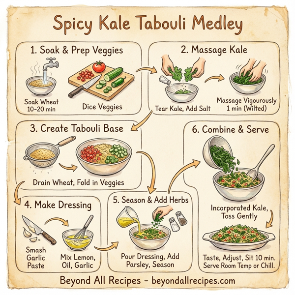 Spicy Kale Tabouli Medley instructions