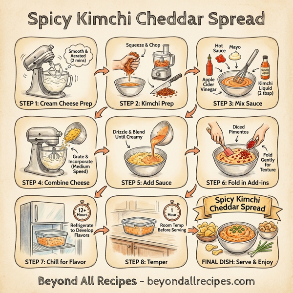 Spicy Kimchi Cheddar Spread instructions