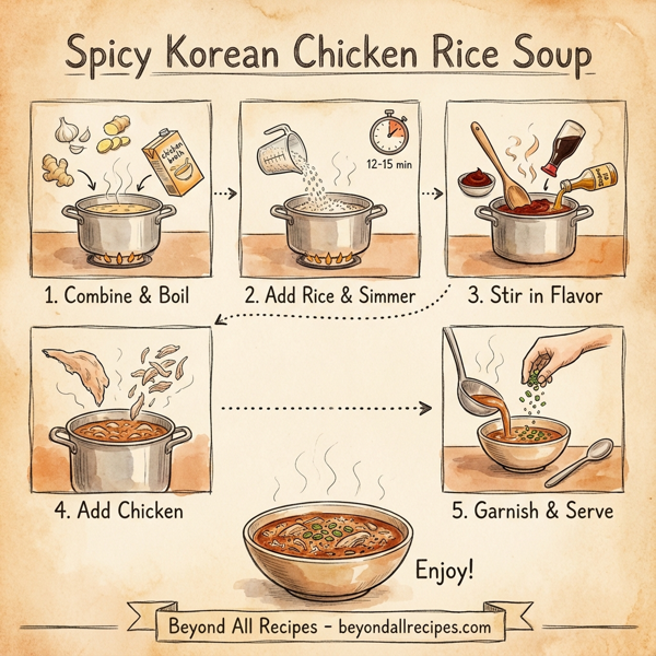 Spicy Korean Chicken Rice Soup instructions