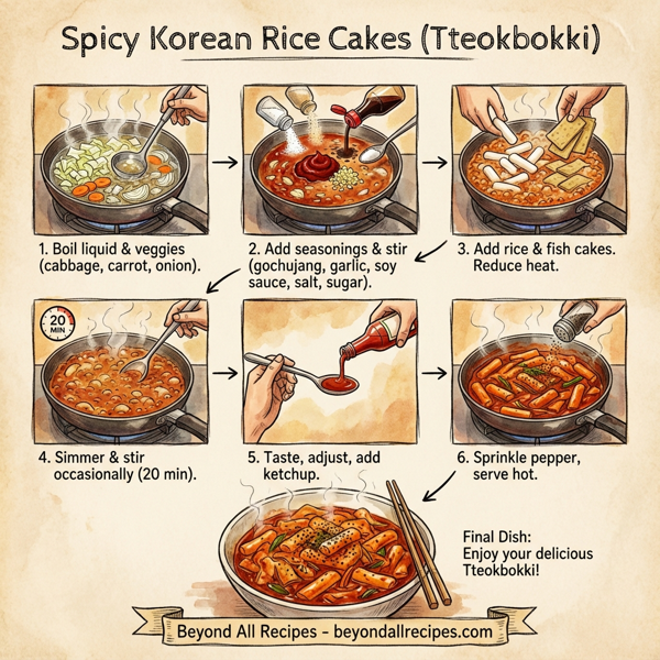 Spicy Korean Rice Cakes (Tteokbokki) instructions