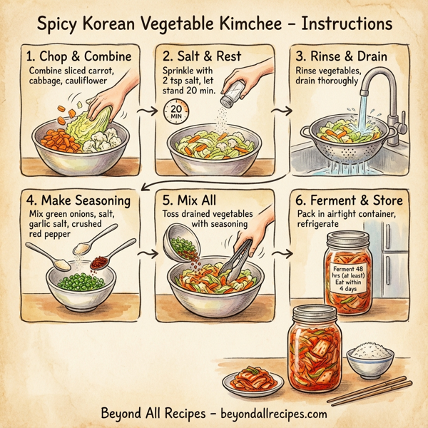Spicy Korean Vegetable Kimchee instructions