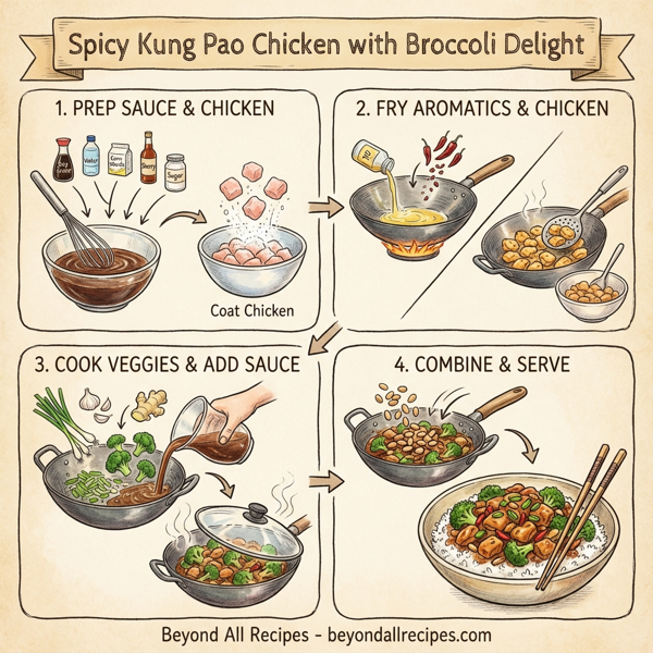 Spicy Kung Pao Chicken with Broccoli Delight instructions