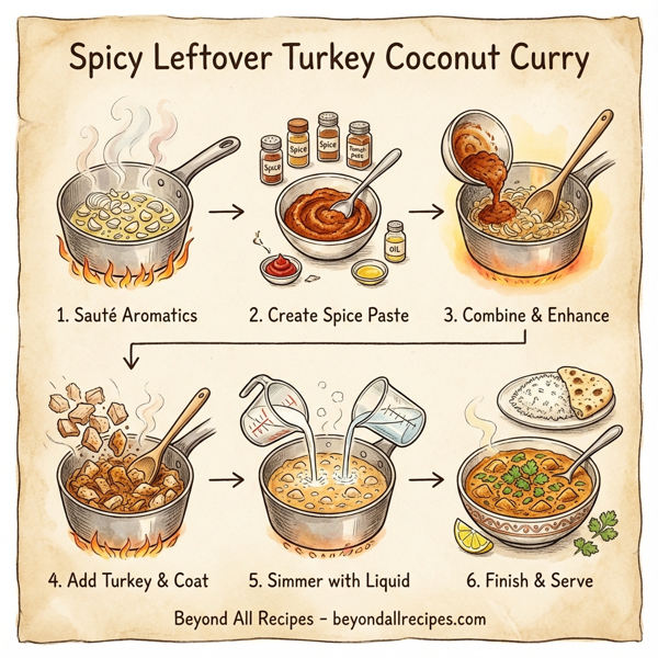 Spicy Leftover Turkey Coconut Curry instructions
