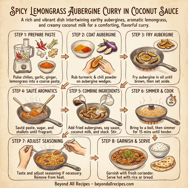 Spicy Lemongrass Aubergine Curry in Coconut Sauce instructions