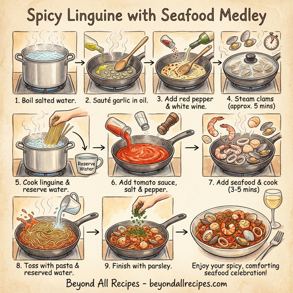 Spicy Linguine with Seafood Medley instructions