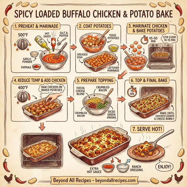 Spicy Loaded Buffalo Chicken & Potato Bake instructions