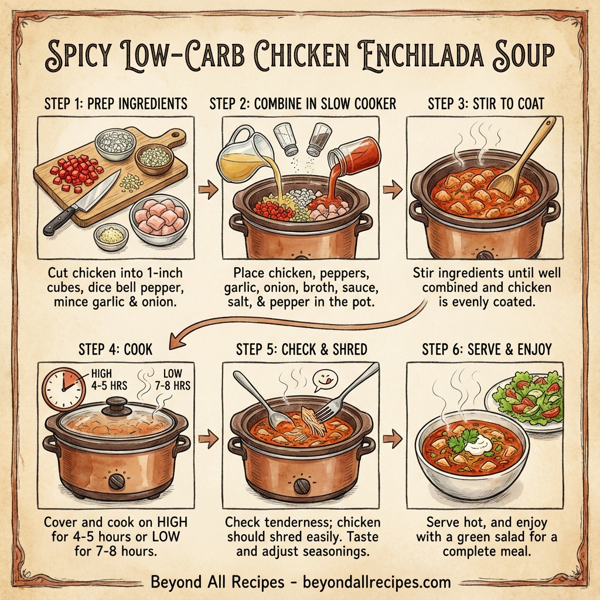 Spicy Low-Carb Chicken Enchilada Soup instructions