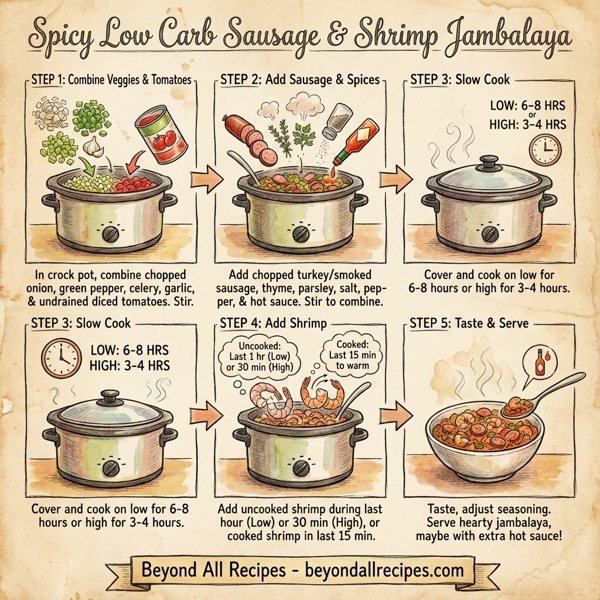 Spicy Low Carb Sausage & Shrimp Jambalaya instructions