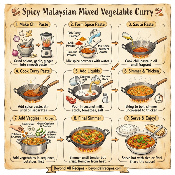 Spicy Malaysian Mixed Vegetable Curry instructions