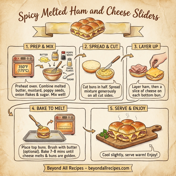 Spicy Melted Ham and Cheese Sliders instructions